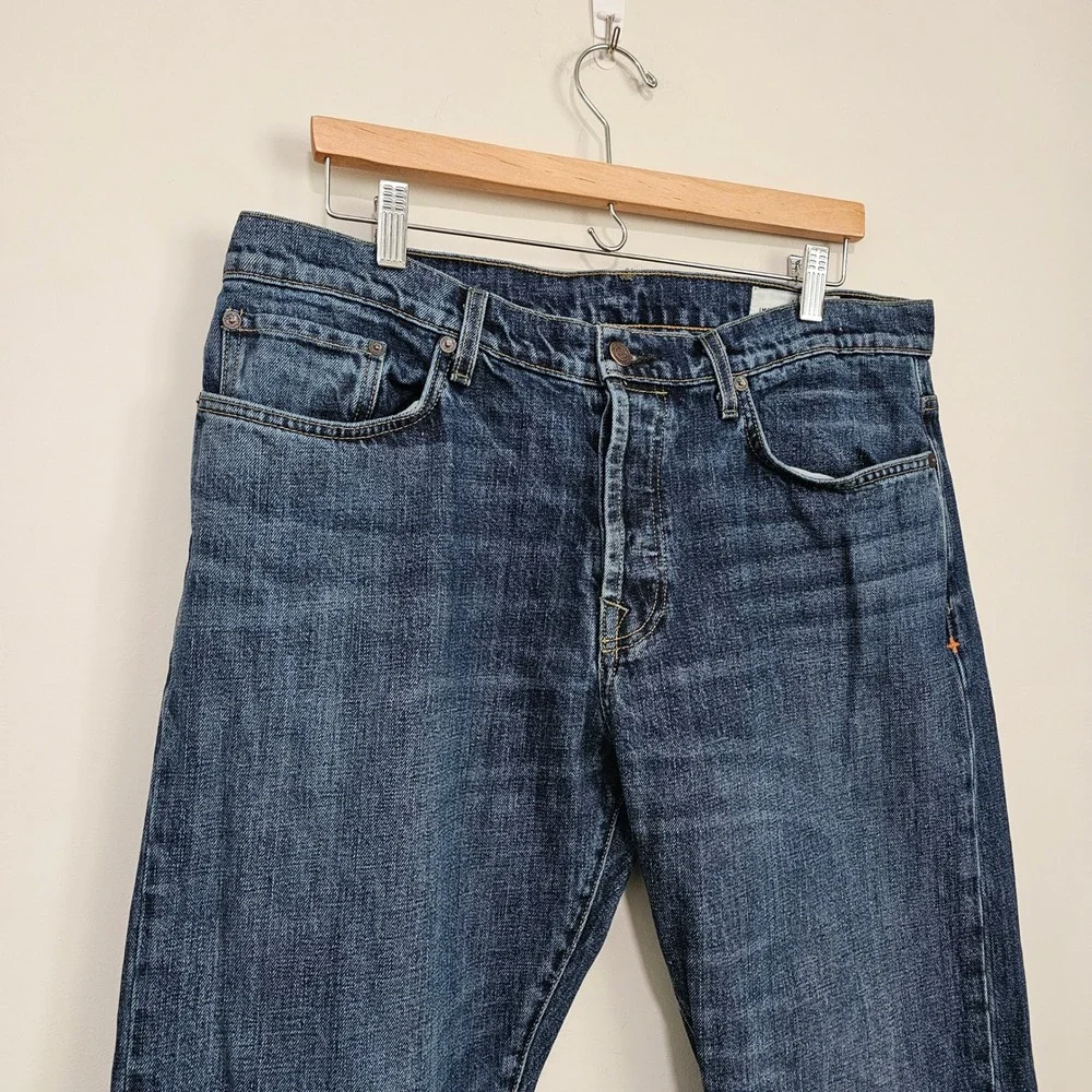 Imogene & Willie Barton Slim Jeans Mens 36 Selvedge Blue Dark Wash Button Fly
